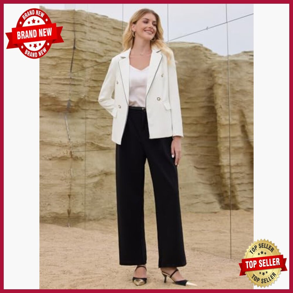 Double Breasted Blazer Suit Jacket Polyester Span… - image 2